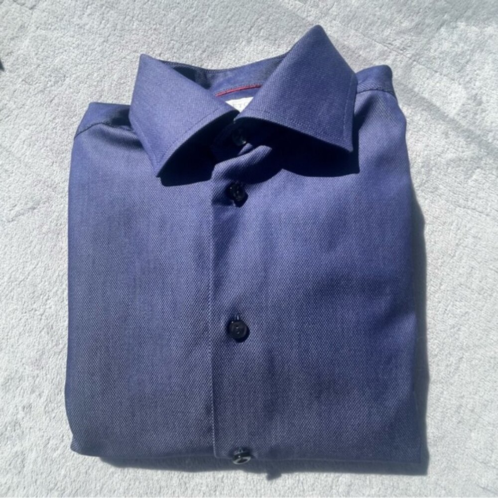 Eton Contemporary Blue Fitted Dress Shirt